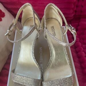 Michael Kors Shimmering Gold Heels